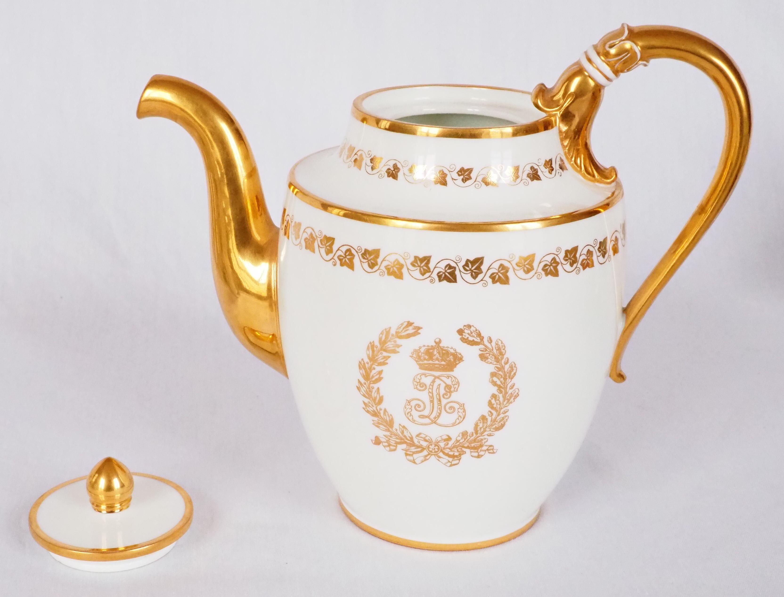 Sevres Manufacture Porcelain Coffee Pot, Royal Coffee Set from Chateau De Bizy 4