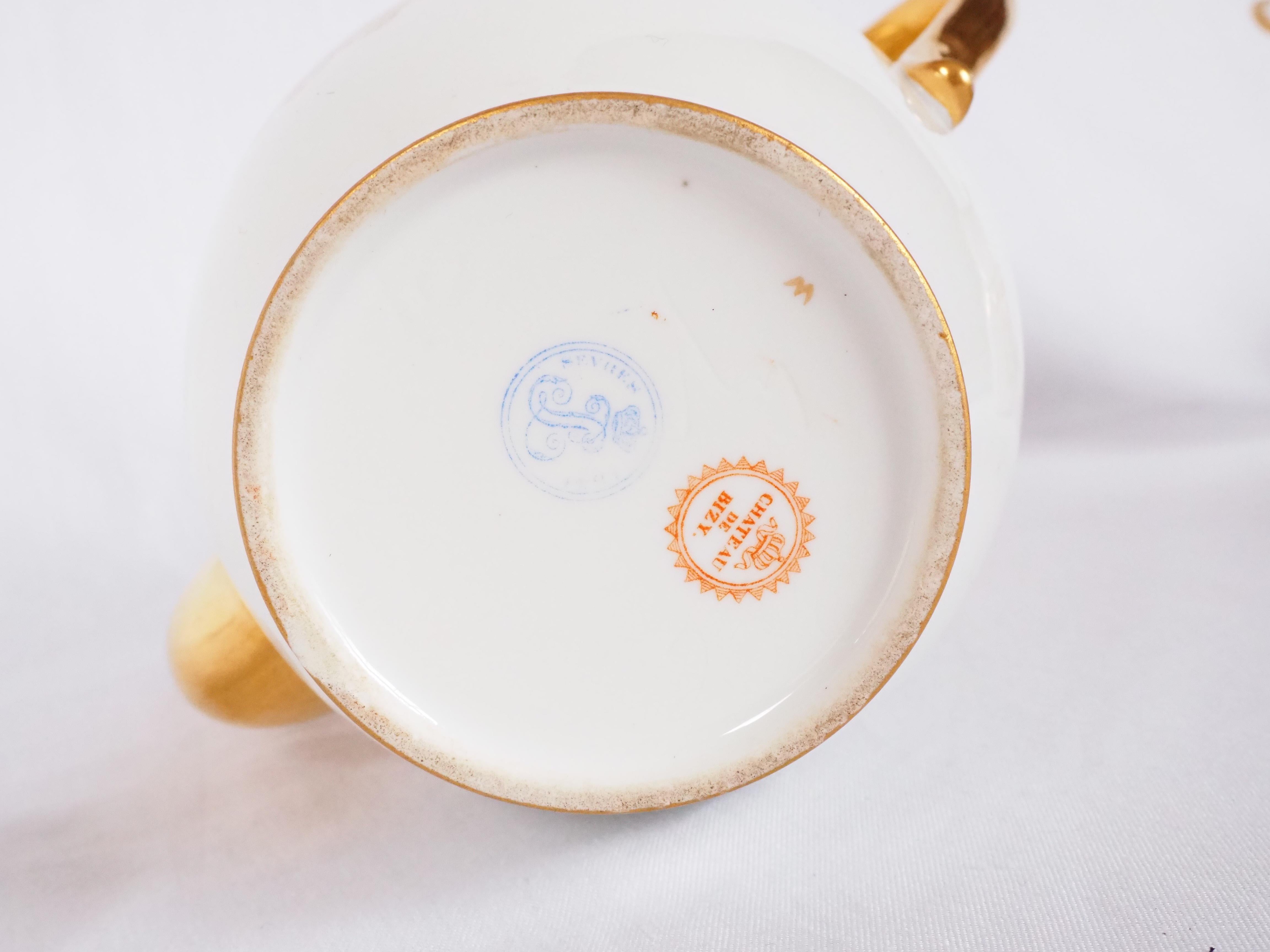 Sevres Manufacture Porcelain Coffee Pot, Royal Coffee Set from Chateau De Bizy 6