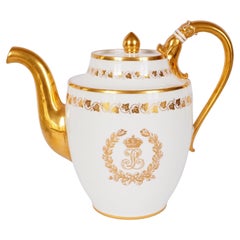 Sevres Manufacture Porcelain Coffee Pot, Royal Coffee Set from Chateau De Bizy