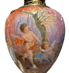 Sevres Ormolu-Mounted Covered Vase of Cupid and Cherubs