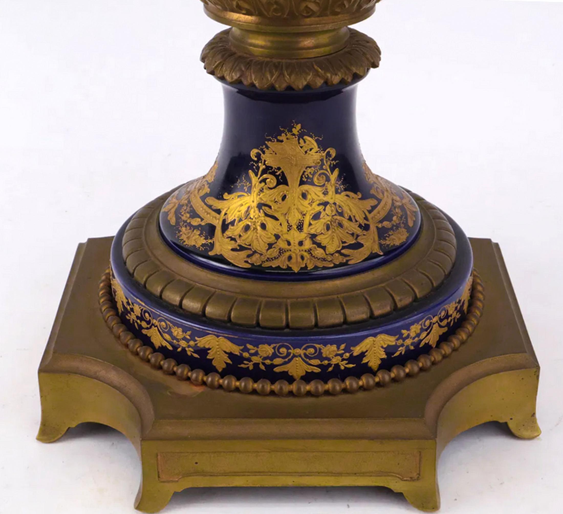 Sevres Ormolu-Mounted Covered Vase of Cupid and Cherubs For Sale 4