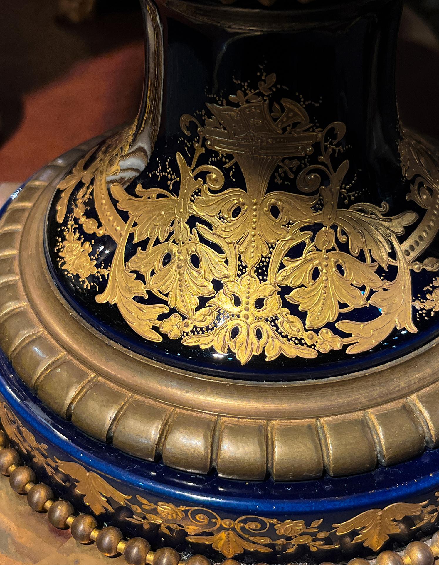 Sevres Ormolu-Mounted Covered Vase of Cupid and Cherubs For Sale 3