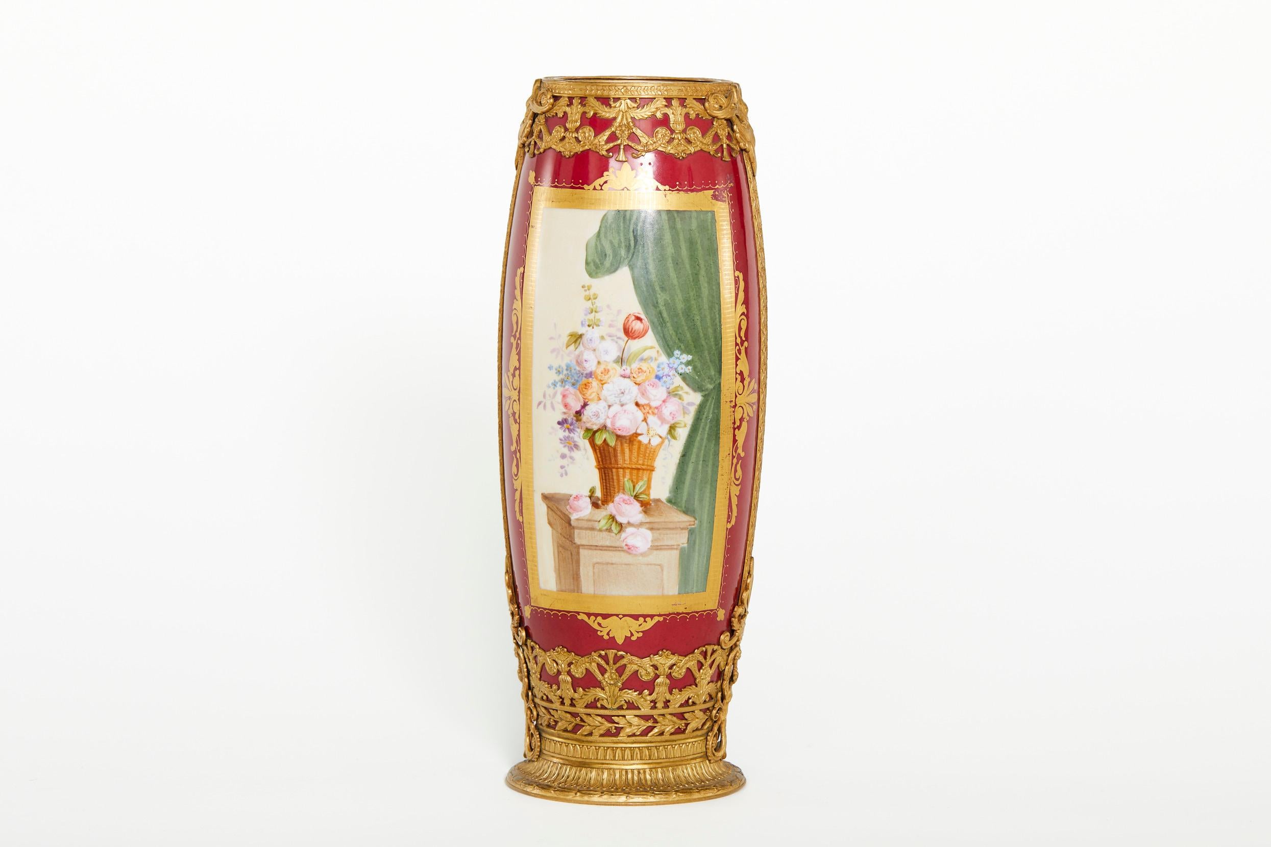 Sevres Ormolu Mounted Porcelain Vase In Good Condition For Sale In Tarry Town, NY
