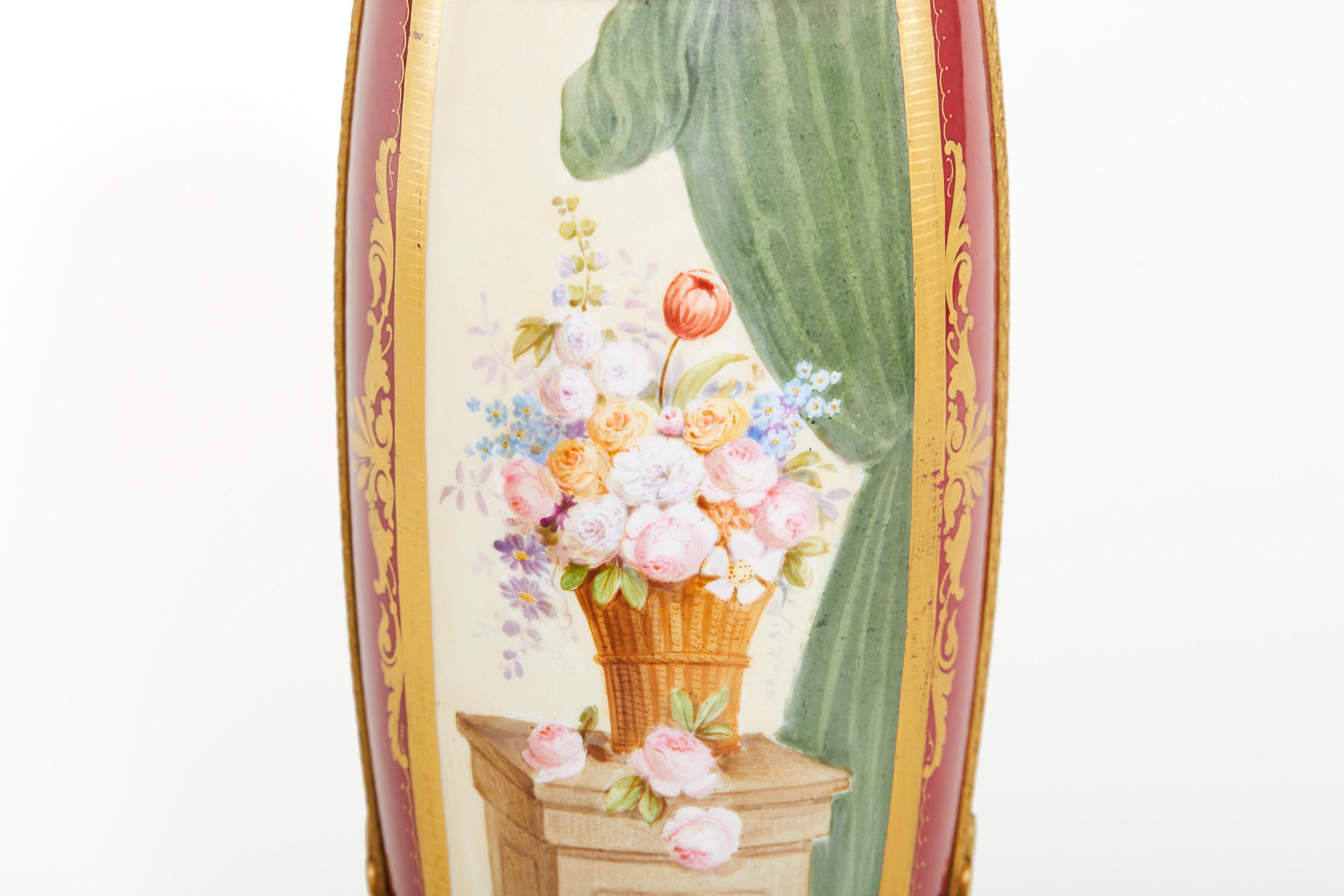 19th Century Sevres Ormolu Mounted Porcelain Vase For Sale