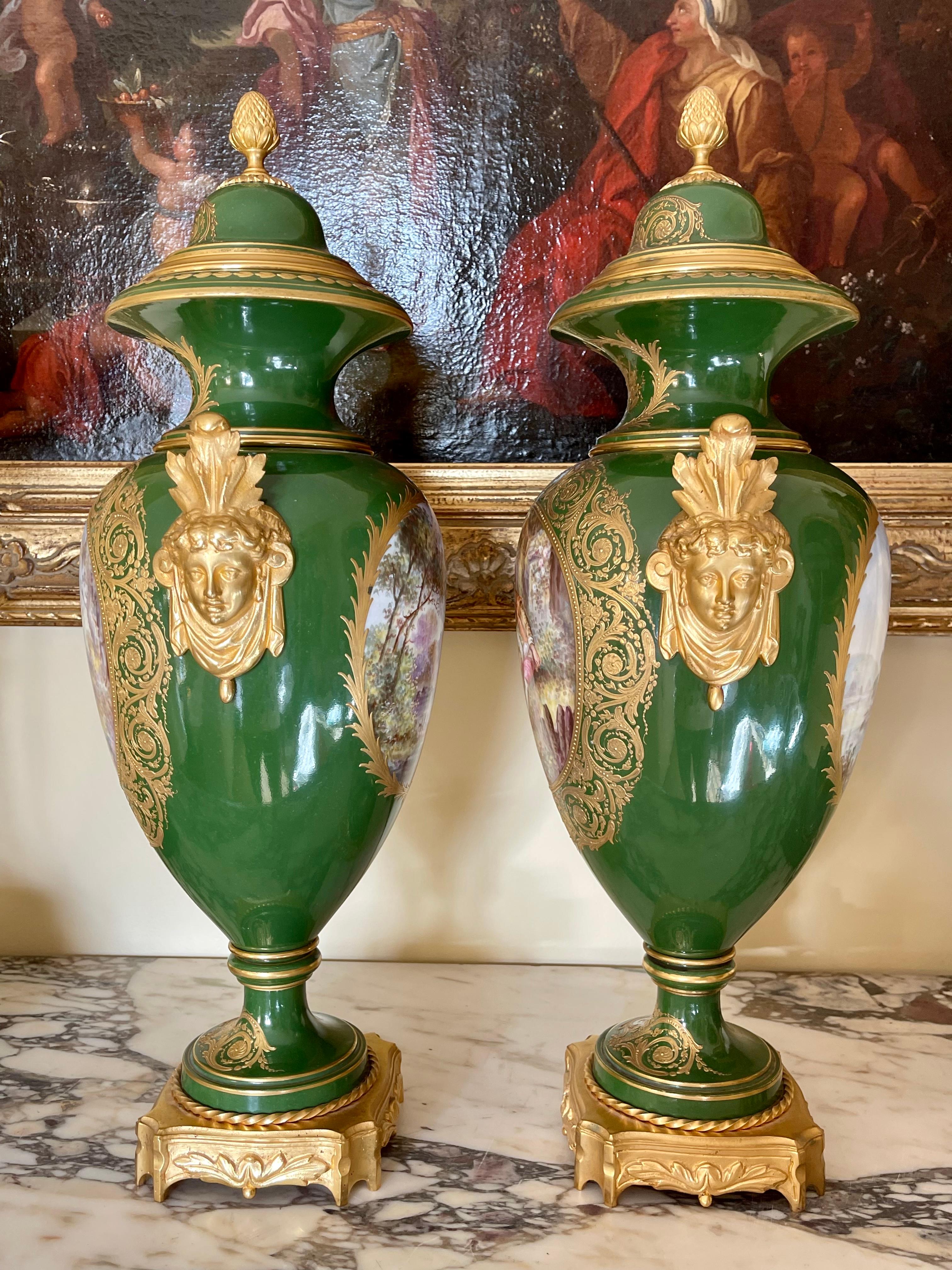 Sèvres - Pair Of Porcelain & Bronze Vases 6