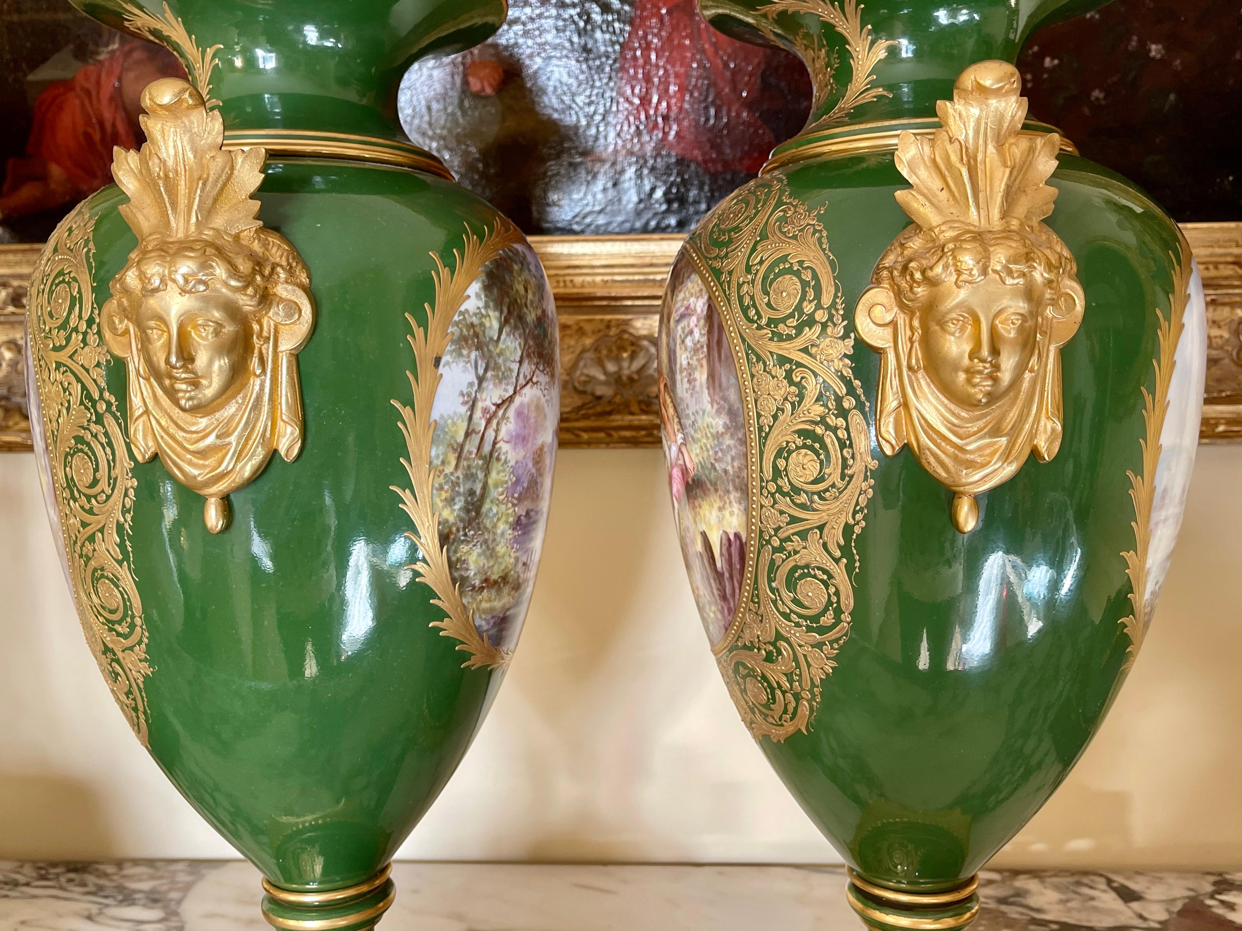 Sèvres - Pair Of Porcelain & Bronze Vases 7