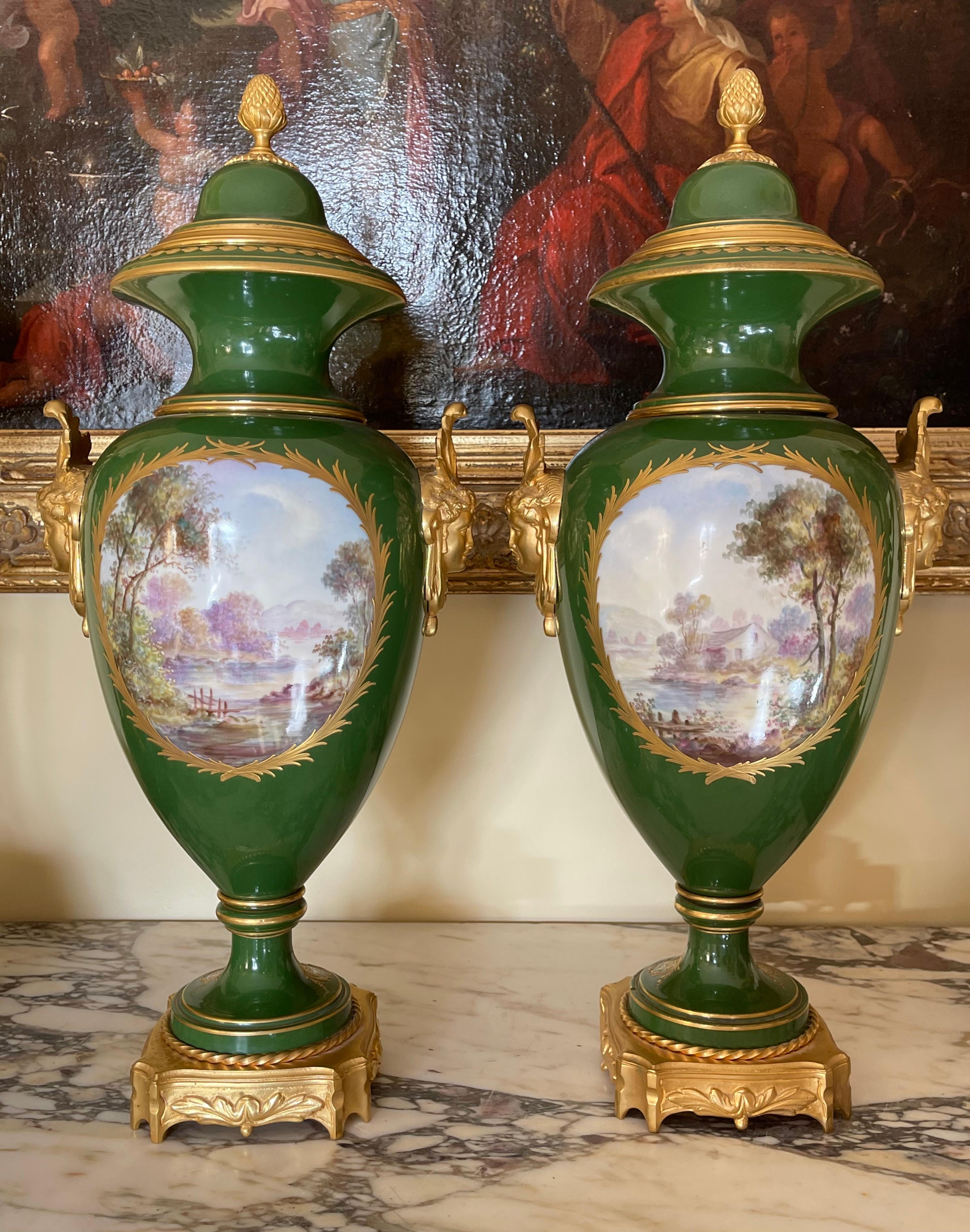 Sèvres - Pair Of Porcelain & Bronze Vases 9