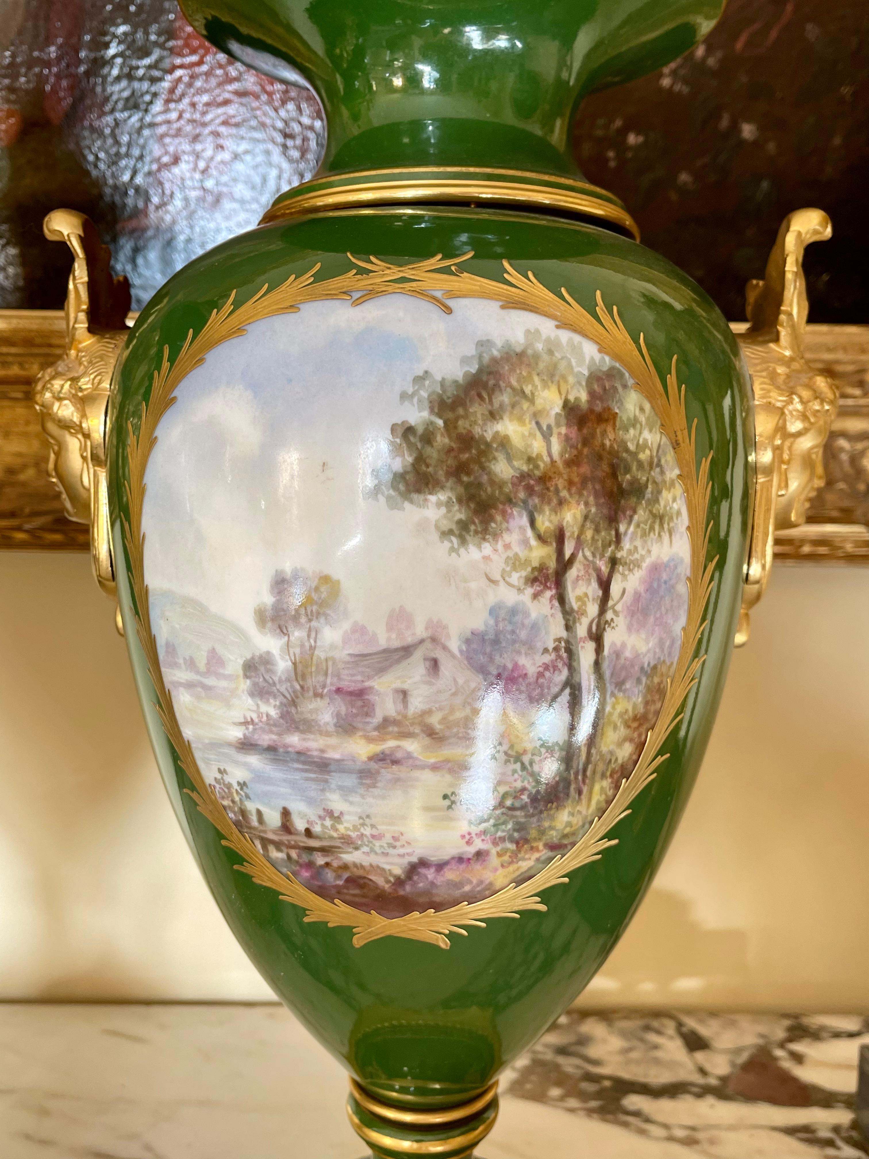 Sèvres - Pair Of Porcelain & Bronze Vases 11