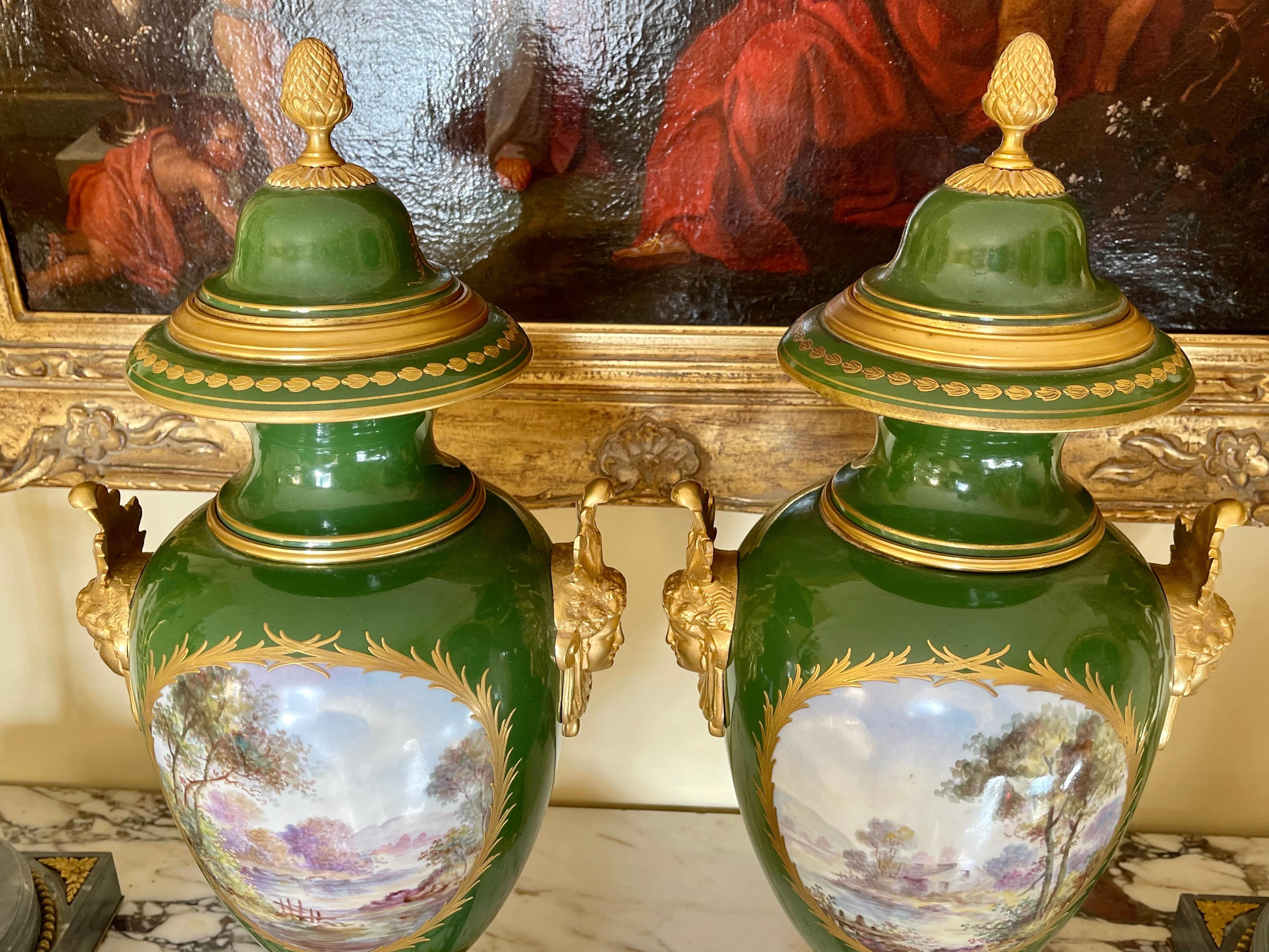 Sèvres - Pair Of Porcelain & Bronze Vases 12