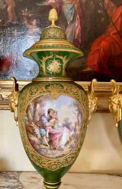 Sèvres - Pair Of Porcelain & Bronze Vases