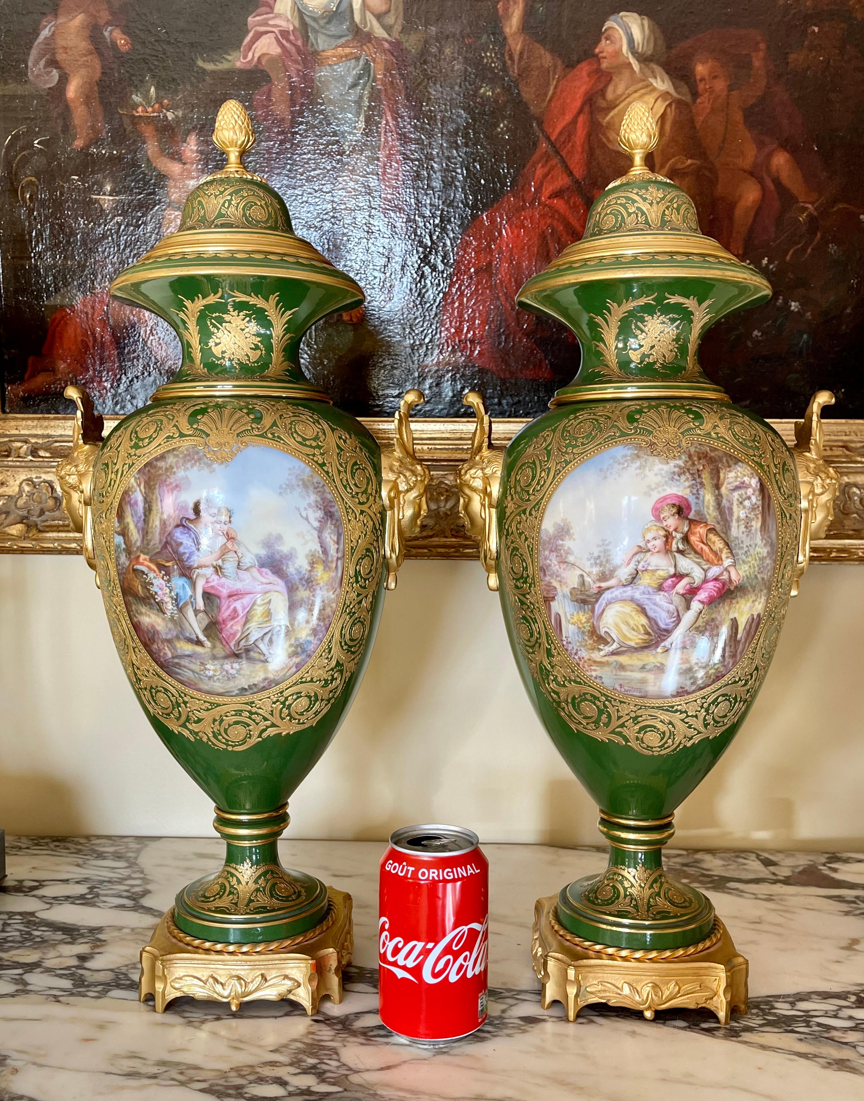 Sèvres - Pair Of Porcelain & Bronze Vases 14