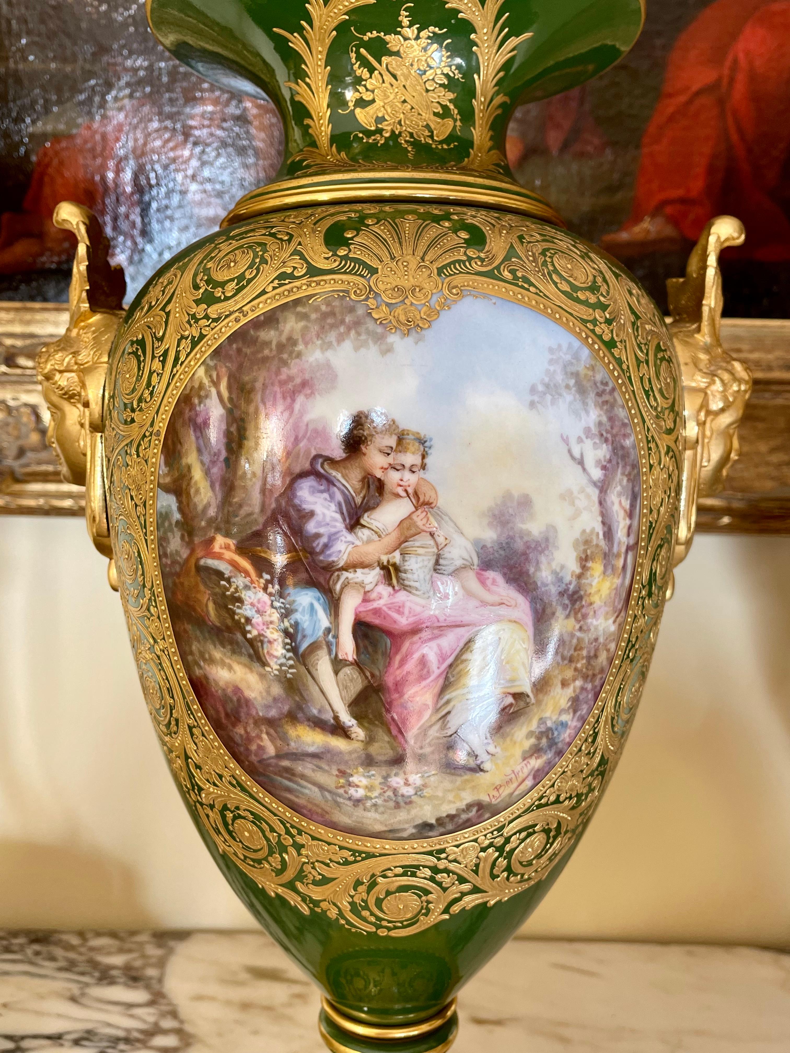 Louis XVI Sèvres - Pair Of Porcelain & Bronze Vases