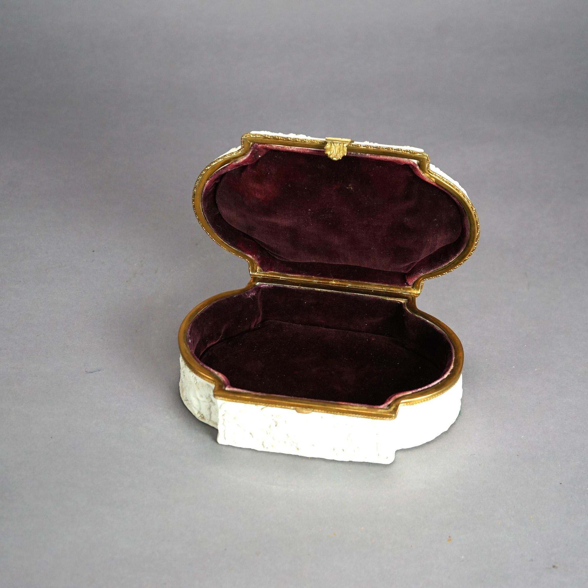Sevres Parian Bridal Dresser Box, High Relief Classical Scene & Figures 19thC 10