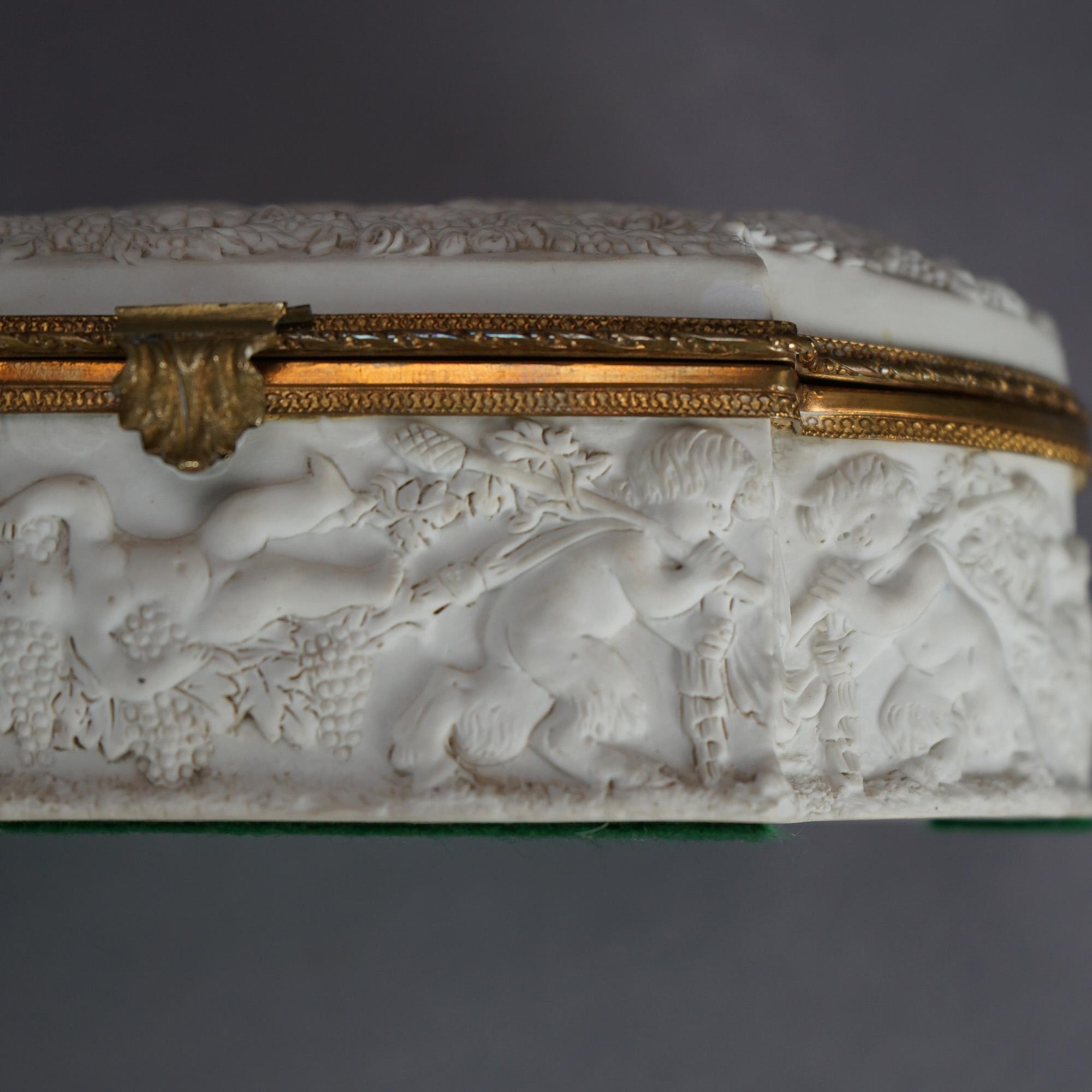 Sevres Parian Bridal Dresser Box, High Relief Classical Scene & Figures 19thC 11