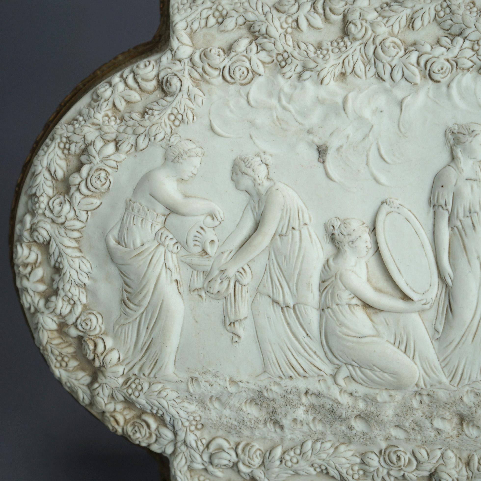 Sevres Parian Bridal Dresser Box, High Relief Classical Scene & Figures 19thC 1