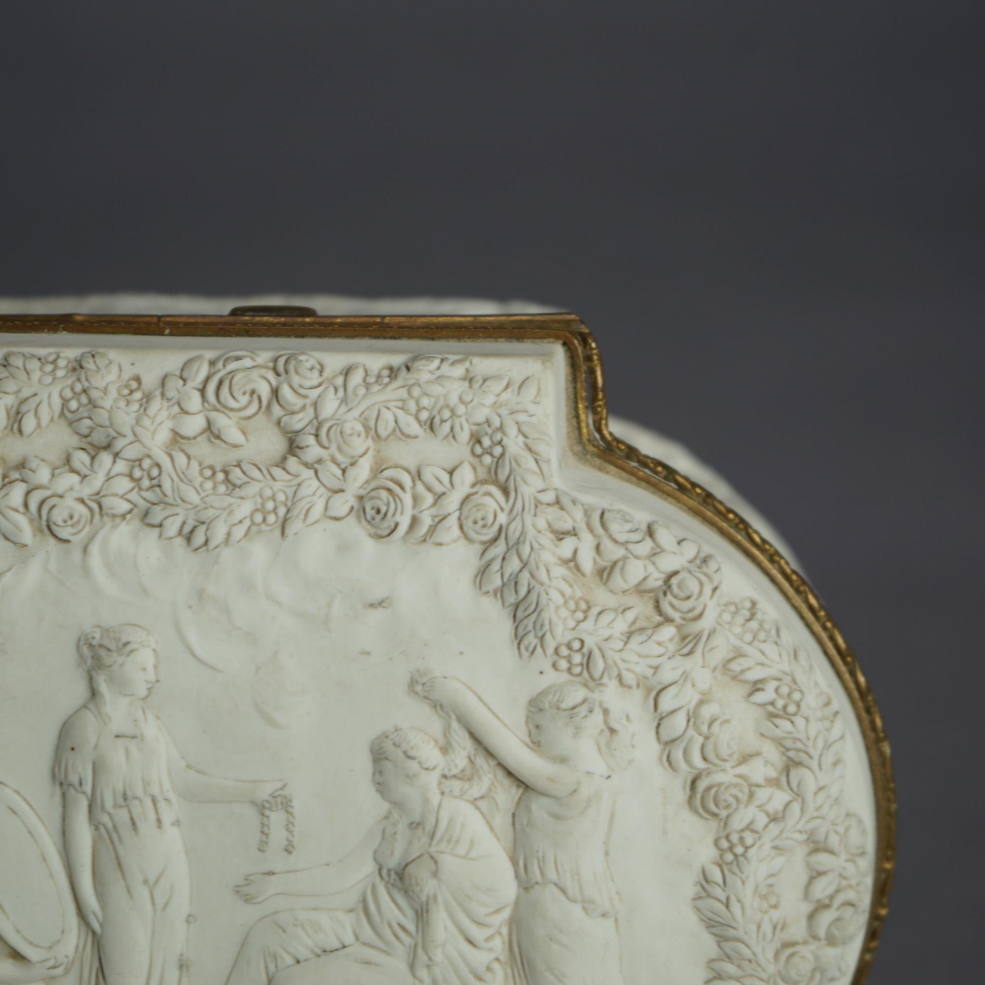 Sevres Parian Bridal Dresser Box, High Relief Classical Scene & Figures 19thC 3
