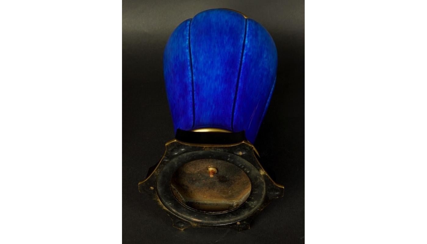 20th Century Sevres Paul Milet Ceramic Art Deco Cobalt Blue Urn or Lidded Vase 1920-1930 For Sale