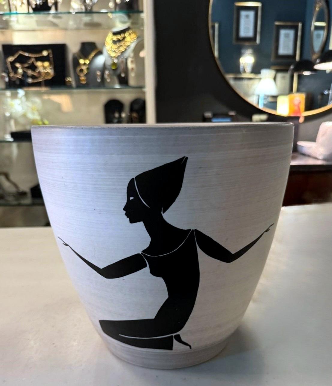 Sèvres Paul Milet  Cache-pot français moderniste en grès peint à la main en vente 11