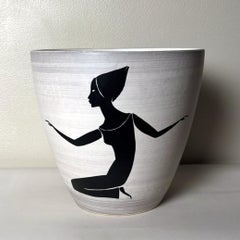 Sèvres Paul Milet  Modernist French Cachepot In Hand-Painted Stoneware