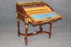 Sevres Plaques Inset Bronze Mounted Parquetry Walnut French Secretary Desk