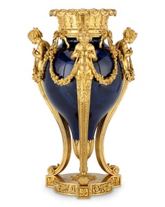 Sèvres Porcelain and Dorè Bronze Vases