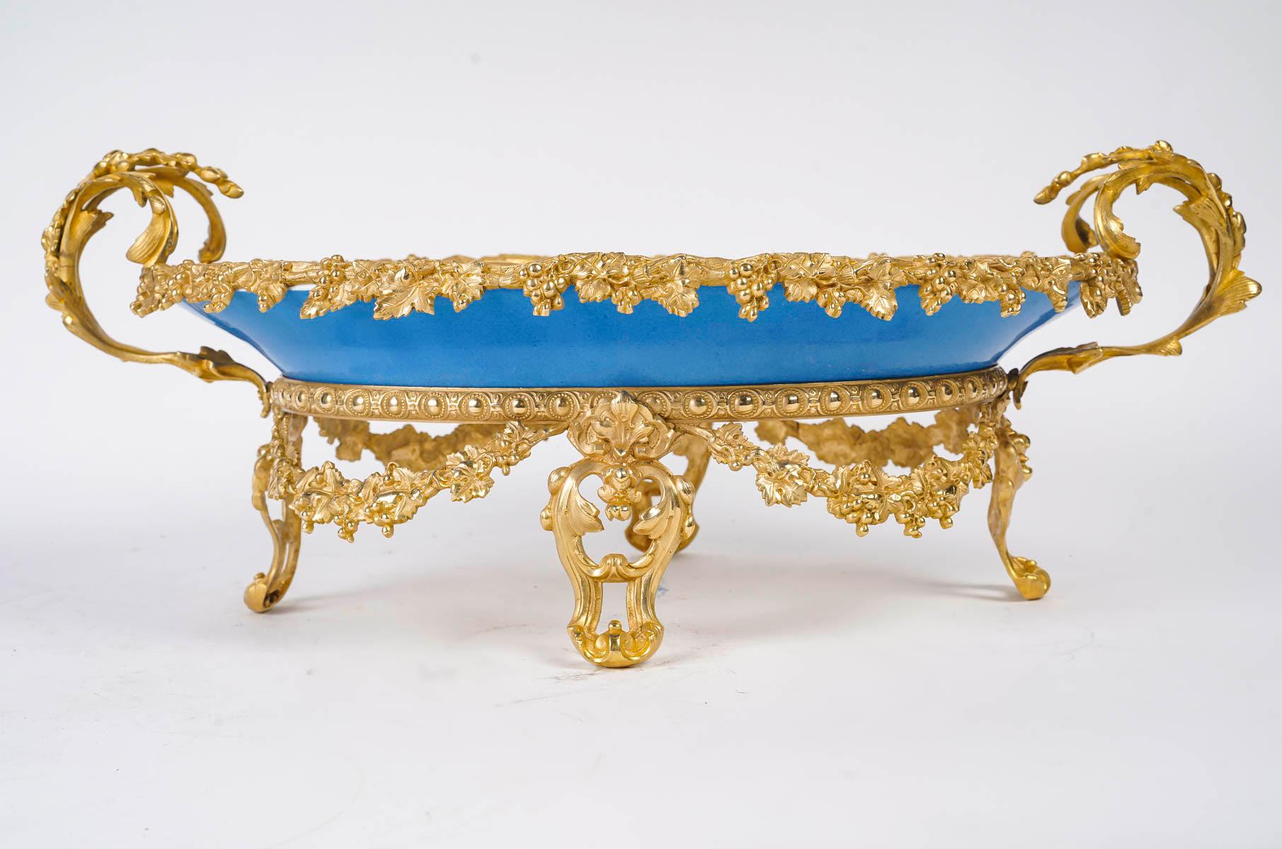 Sèvres Porcelain and Gilt Bronze Bowl, 19th Century, Napoleon III Period. 1