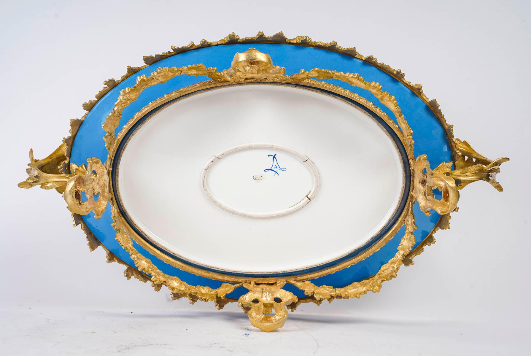 Sèvres Porcelain and Gilt Bronze Bowl, 19th Century, Napoleon III Period. 3