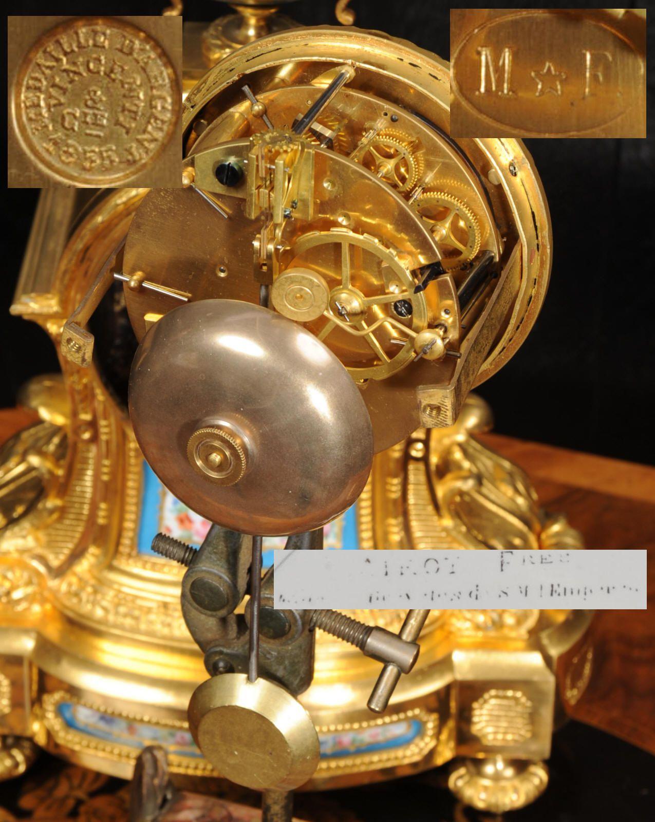 Antike französische Uhr aus Sevres-Porzellan und Ormolu  von Miroy Frères im Angebot 13