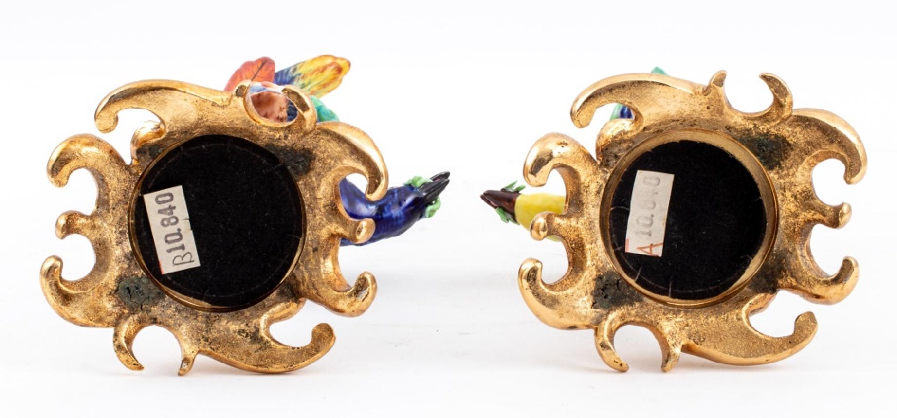 Sevres Porcelain Bird Ormolu Sculptures, Pair 5