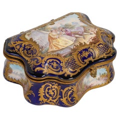 Sèvres Porcelain Box and Chest, 19th Century.
