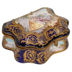 Antique Sèvres Porcelain Box and Chest, 19th Century.