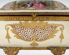 Sèvres Porcelain Box, Enamelled and Gilded, 20th Century, Napoleon III Style.