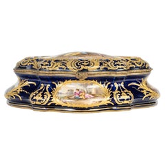 Sèvres Porcelain Box, Gilt Brass Mounting, 19th Century, Napoleon III Period.