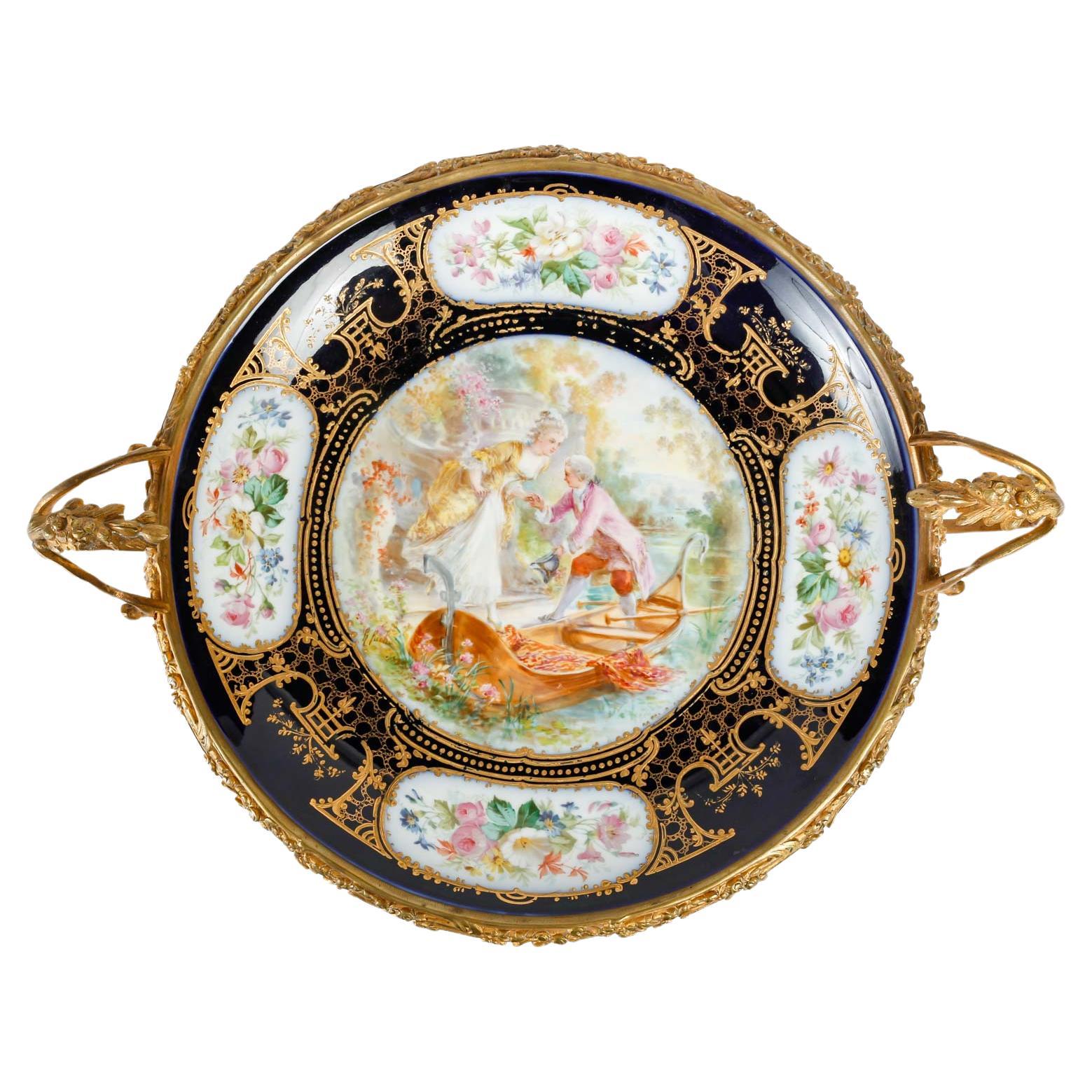 Sèvres Porcelain Cup and Gilt Bronze Mount, Napoleon III. For Sale