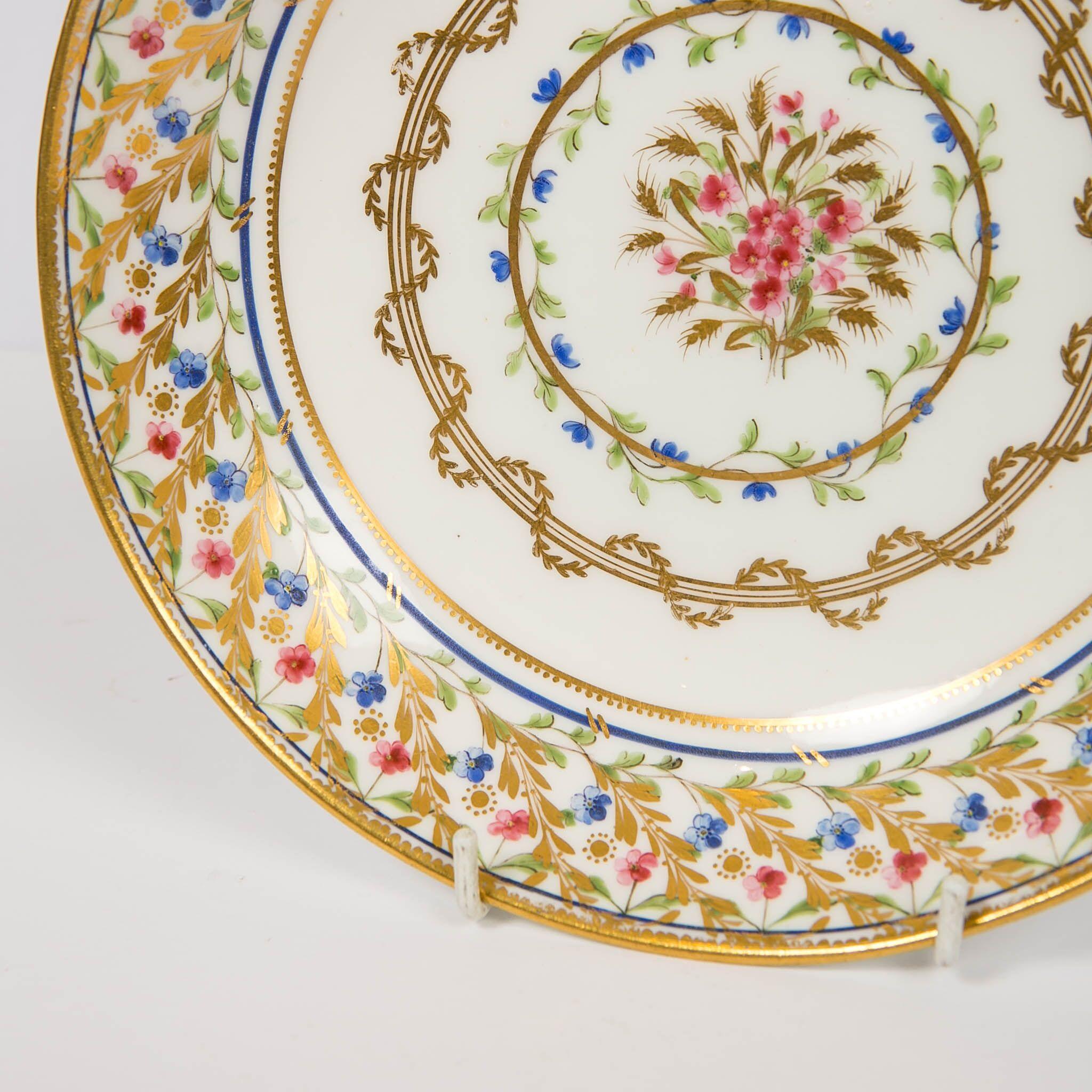 Louis XVI Sèvres Porcelain Dish Made 1793-1798 Marked Painted by D. Massy & Sèvres