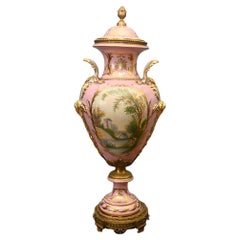 Sevres Porcelain Floral Vase - Single Pottery Urn
