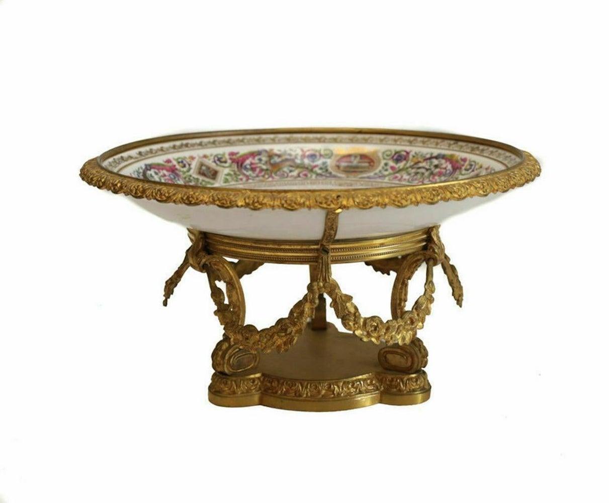 Sevres Porcelain Fontainebleu Centerpiece Bowl In Excellent Condition In Washington Crossing, PA