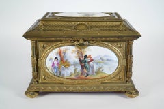 Sevres Porcelain Gilt Bronze Mounted Jewelry Box Casket