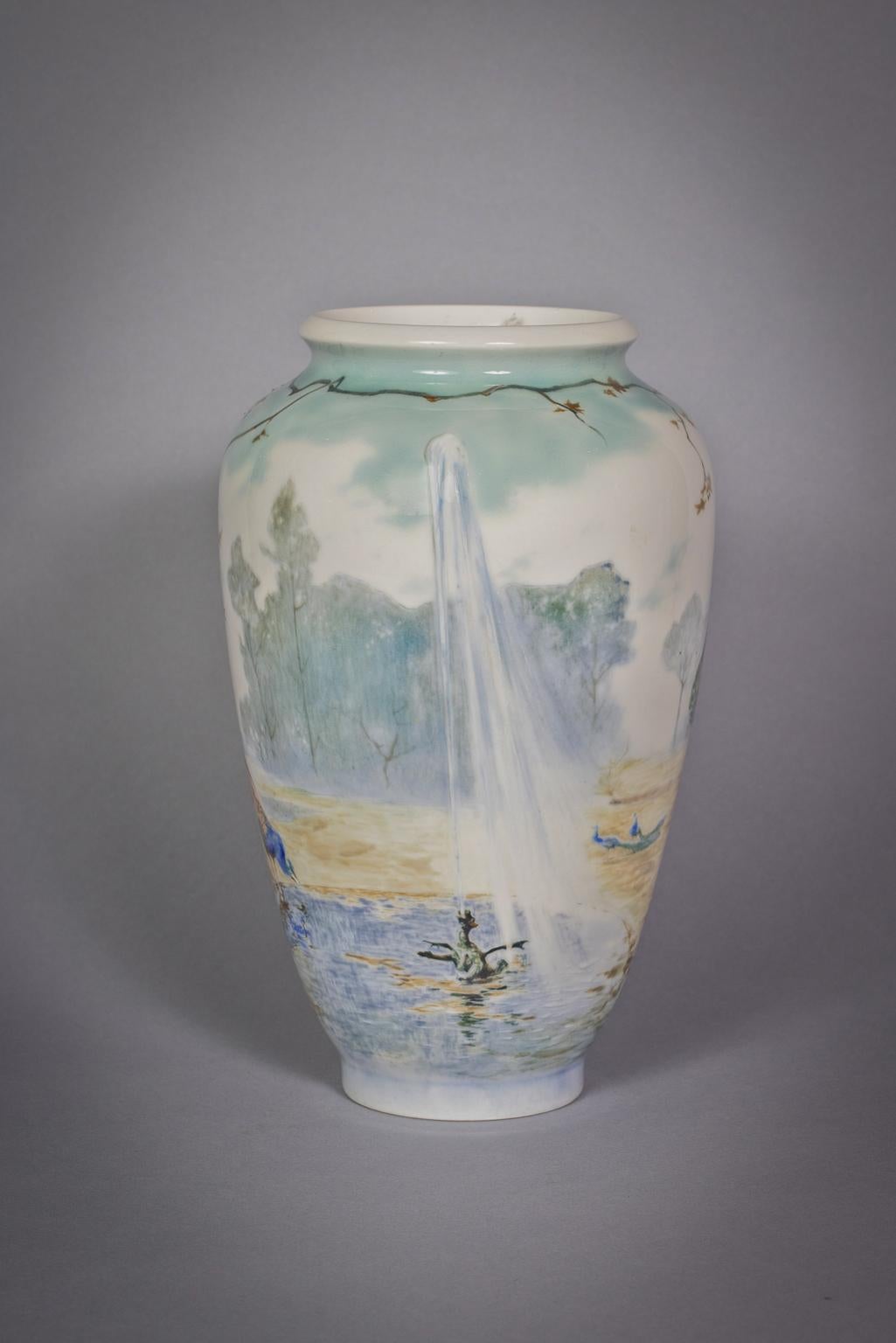 Early 20th Century Rare Sevres Porcelain Pate-Sure-Pate Art Nouveau Vase, Dated 1911 For Sale