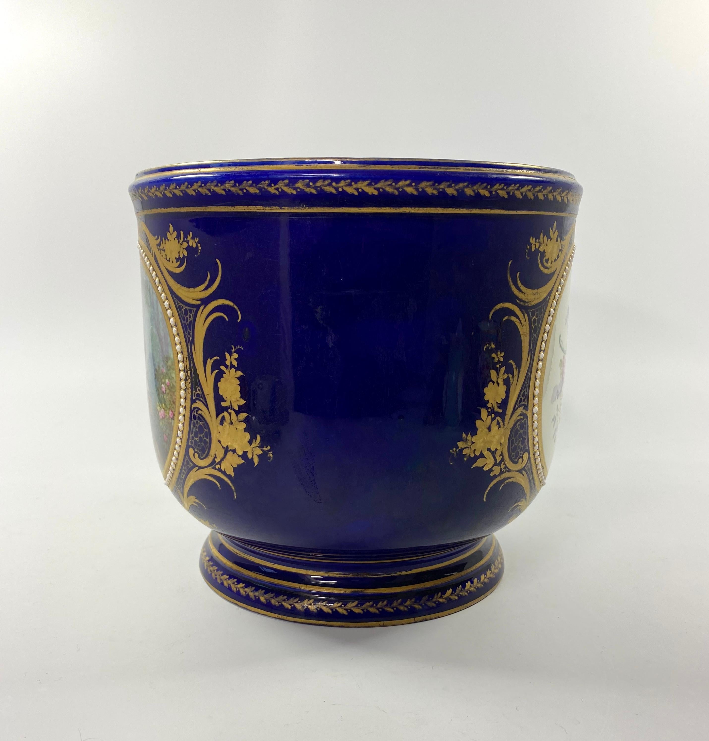 Louis XVI ‘Sevres’ Porcelain Jewelled Cache Pot, c. 1870