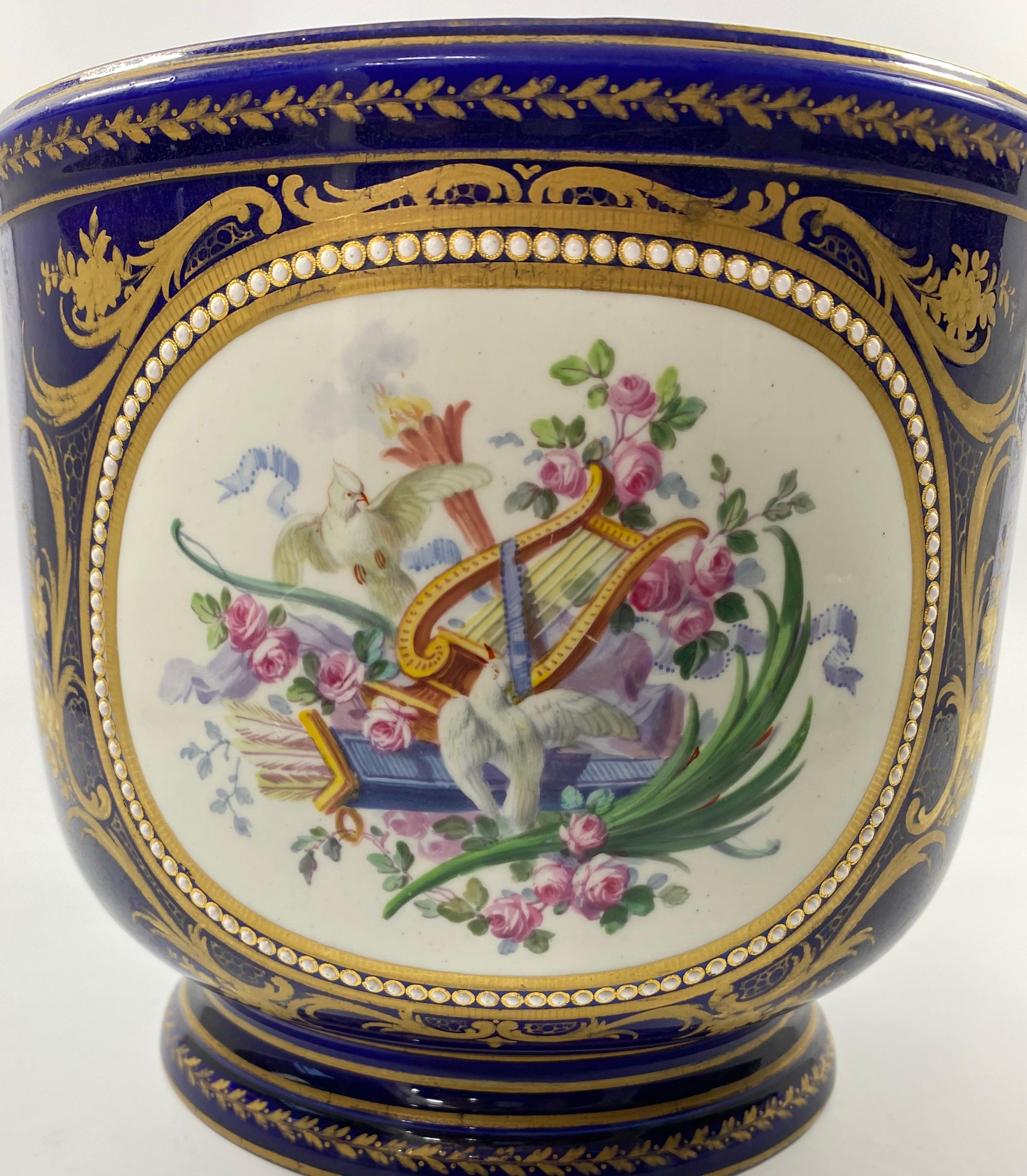 Fired ‘Sevres’ Porcelain Jewelled Cache Pot, c. 1870