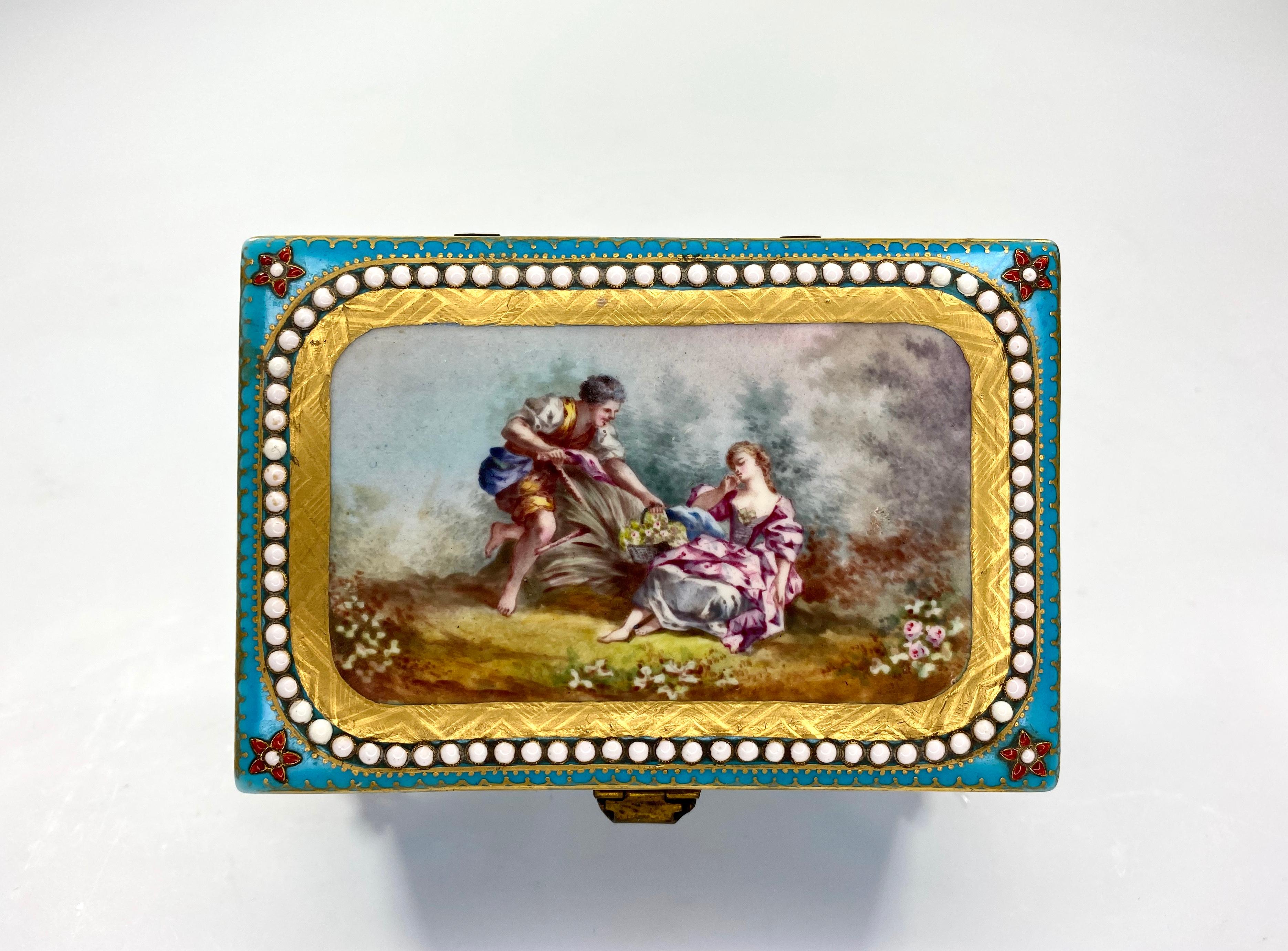 French ‘Sèvres’ Porcelain ‘Jewelled’ Casket, circa 1880