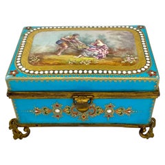 ‘Sèvres’ Porcelain ‘Jewelled’ Casket, circa 1880