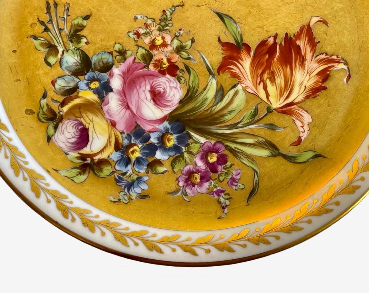 Sèvres Porcelain - Large Floral Decor Dish For Sale 3