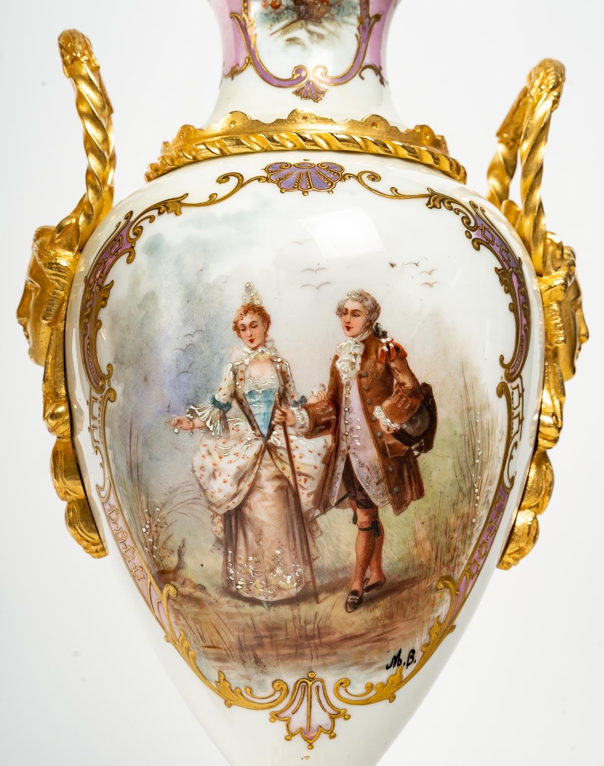 Sèvres Porcelain Mantel Set, 19th Century For Sale 3