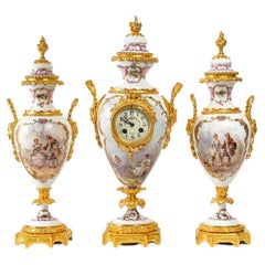Sèvres Porcelain Mantel Set, 19th Century