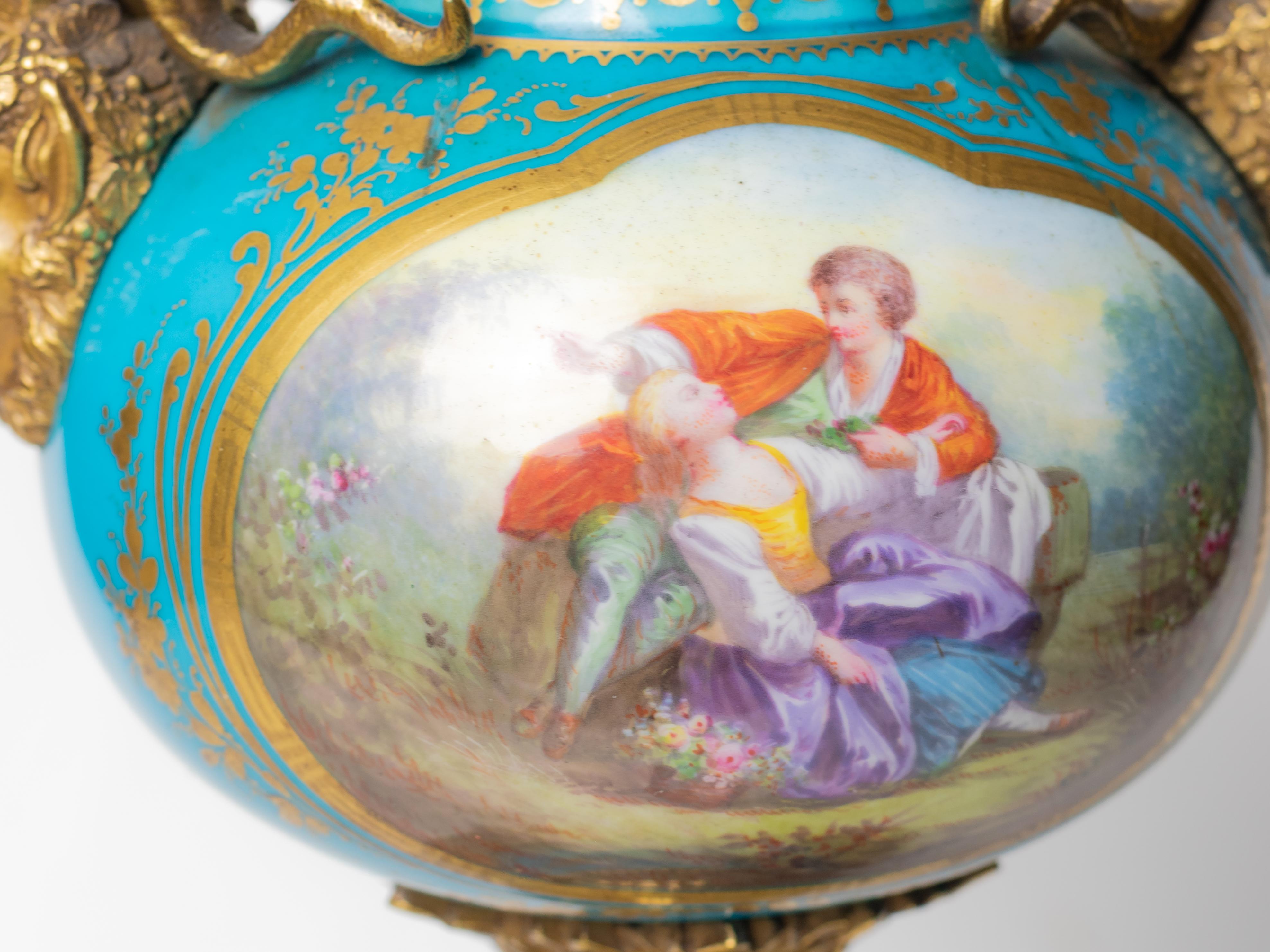 Sèvres Porcelain & Ormolu Candelabra, François Boucher, 18th Century For Sale 8