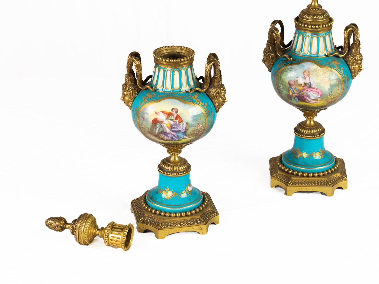 Sèvres Porcelain & Ormolu Candelabra, François Boucher, 18th Century For Sale 11