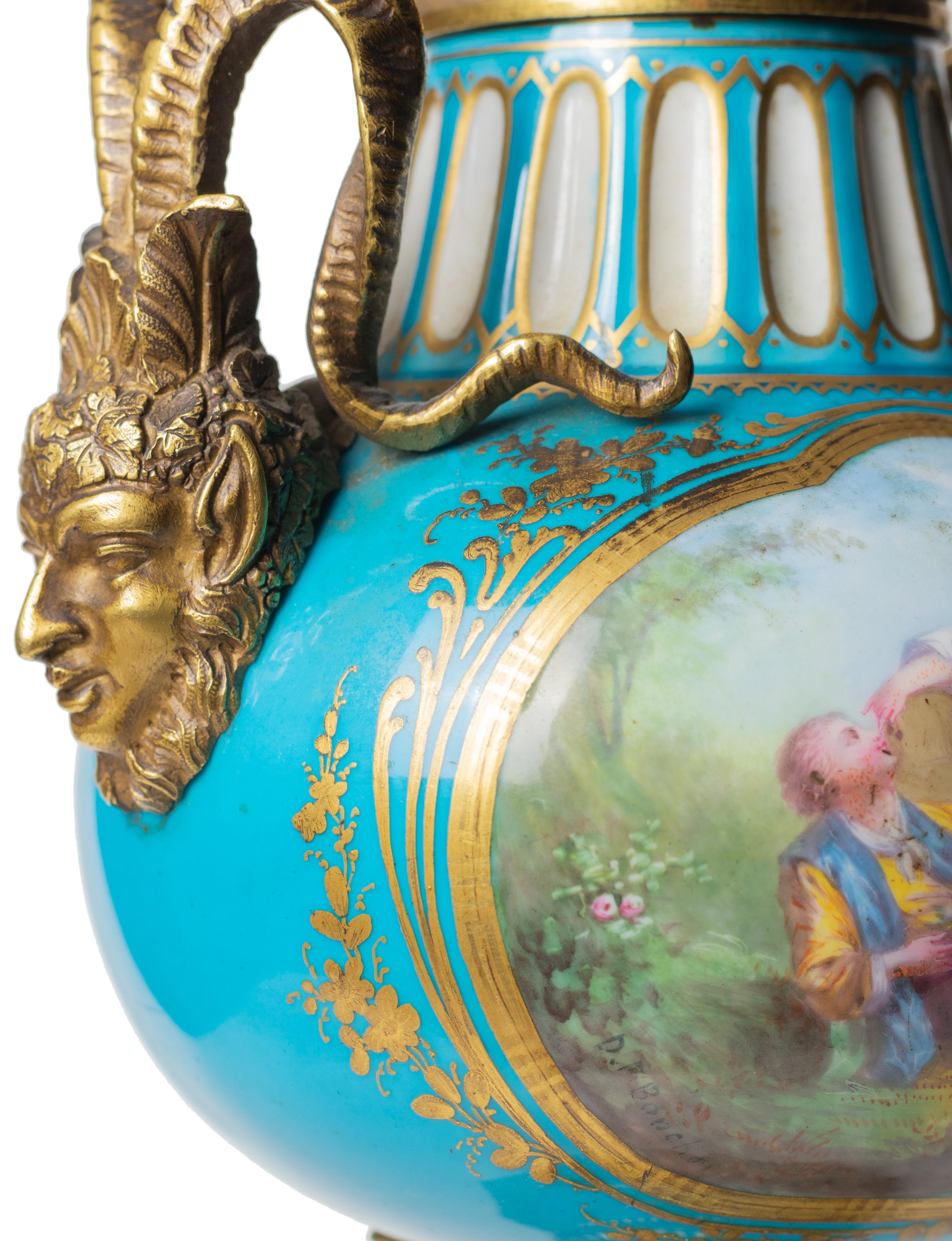 Bronze Sèvres Porcelain & Ormolu Candelabra, François Boucher, 18th Century For Sale