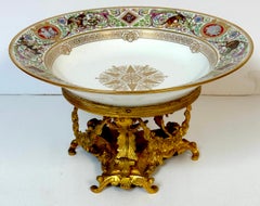 Sevres Porcelain Ormolu Tazza, 1838 Hunting Royal Service of King Louis Philippe